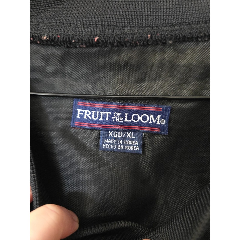 Vintage Fruit of the Loom Chicago Bulls Windbreaker Pullover Black Red Mens XL - Picture 3 of 8